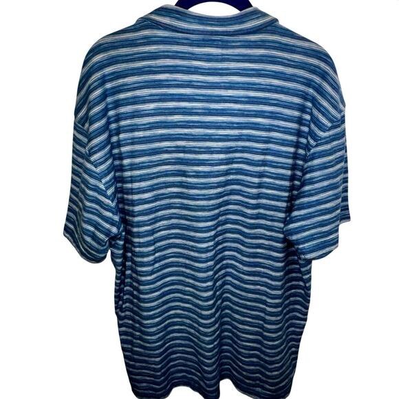 Linksoul Men’s XL 1/4 Button Polo Short Sleeved Striped Knit Preppy Logo Shirt - Picture 3 of 11